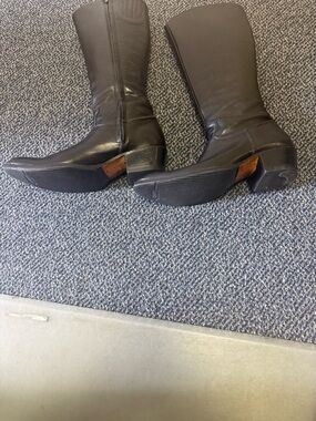 Sendra Black Leather Tall Moto Boots
